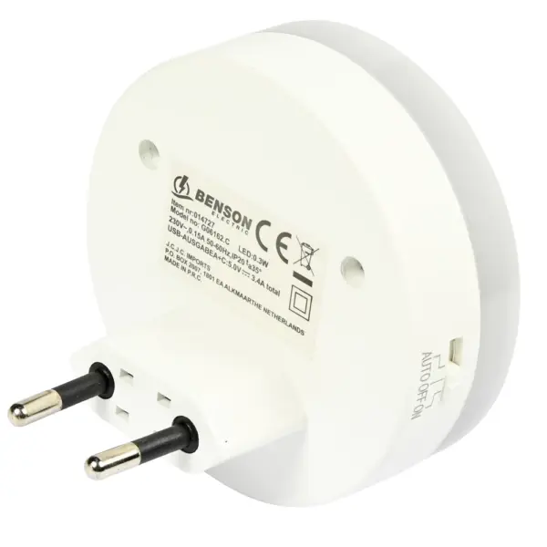 Prise USB-A et USB-C avec capteur jour/nuit + PIR - Image 3