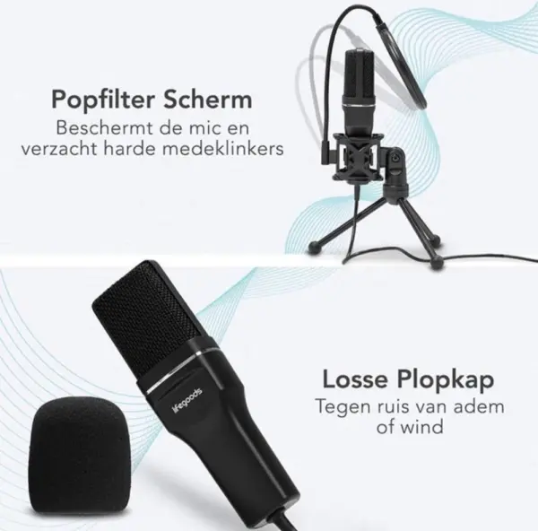 Microphone pour podcast - USB - Noir - Image 2