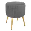 tabouret app en velours solaro gr, gris